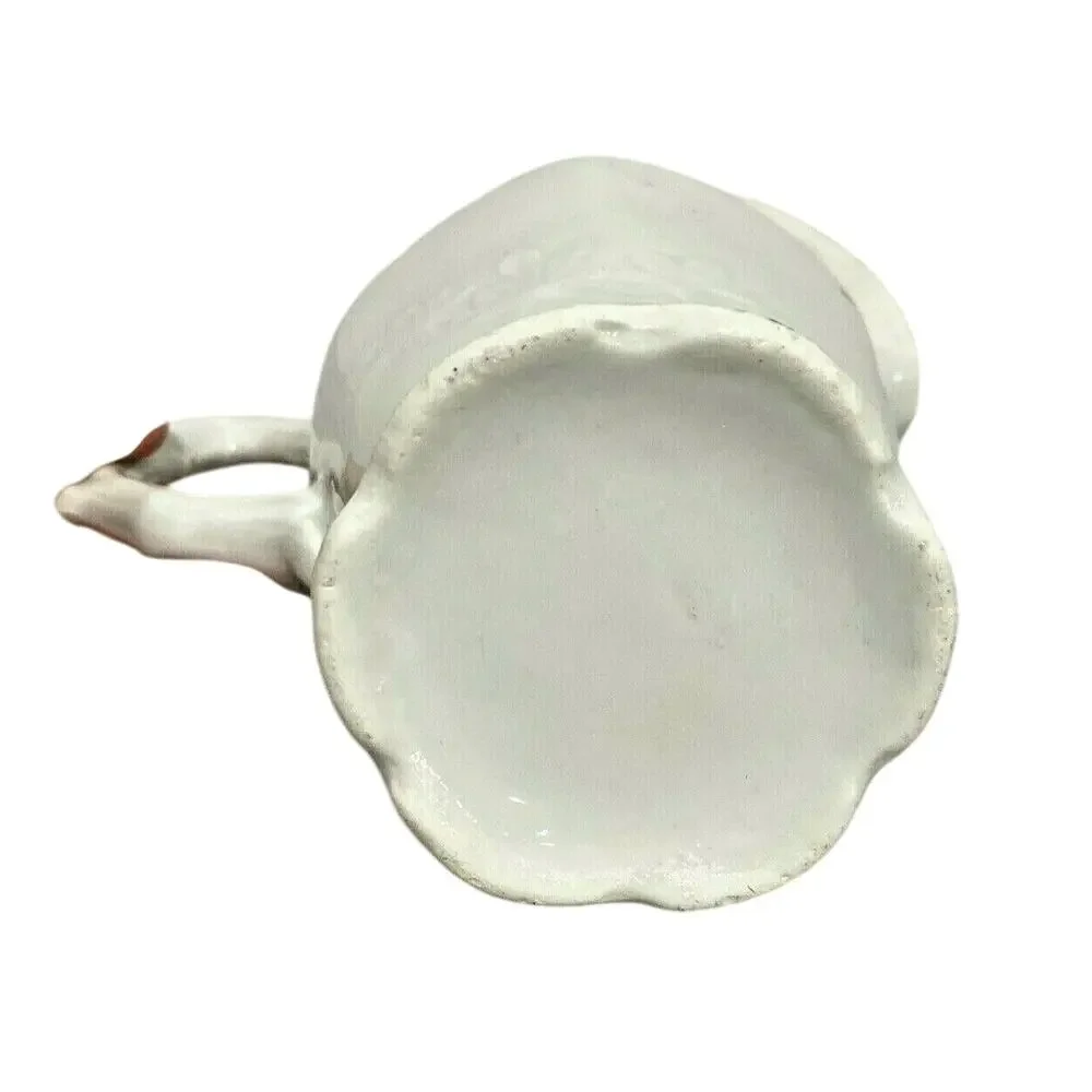 Vintage Creamer Cottage Farmhouse Decor Art Nouveau porcelain pink & red flowers